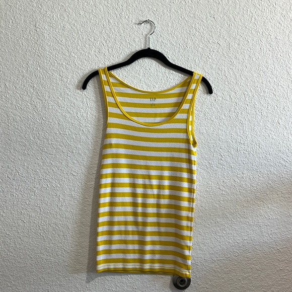 Yellow and white striped tank top - Picture 1 of 2